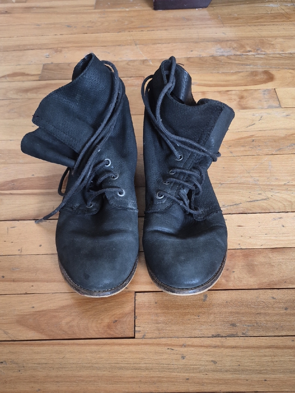 Aldo Black Lace-Up Ankle Boots
